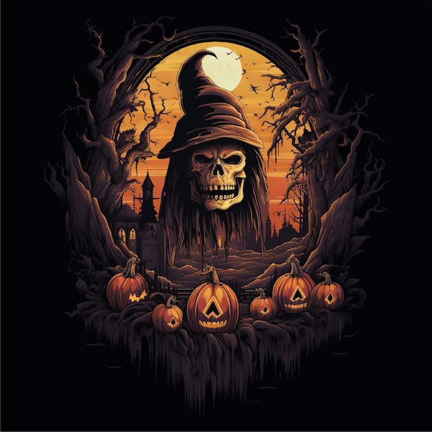 ilustracja graficzna tshirt halloween