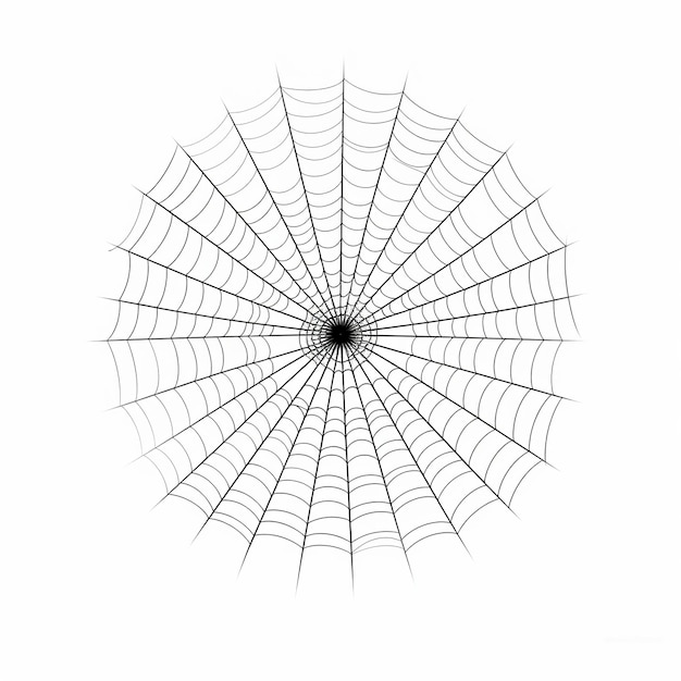 ilustracja halloween prosta pajęczyna minimalistyczna na białym tle