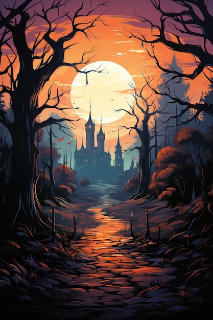 ilustracja halloween wakacje dynia jesień uroczystość projekt ciemny październik horror