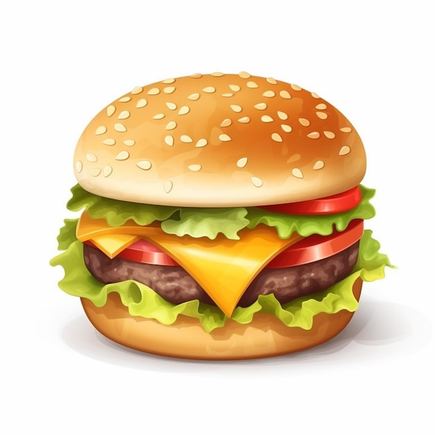 Ilustracja hamburgera z serem generatywnym ai