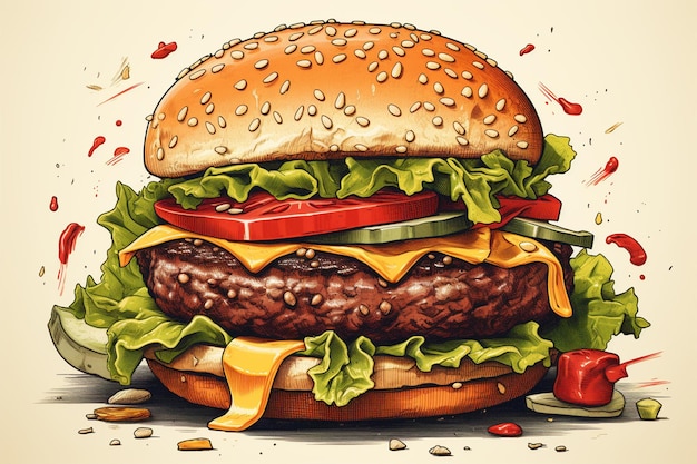 Ilustracja hamburgera