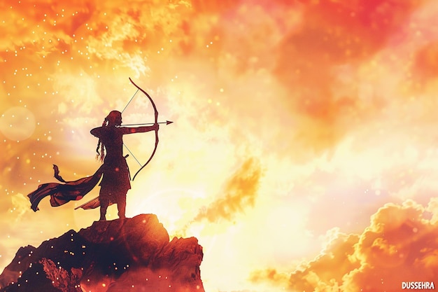 Ilustracja Happy Dussehra festiwalu Indii plakat dla Dussehra