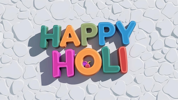 Ilustracja Happy Holi w kolorowym tekście