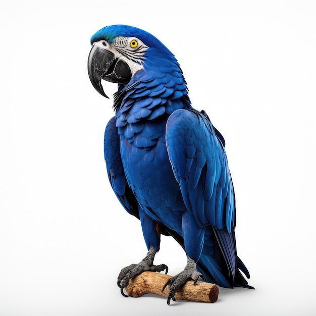 ilustracja Hyacinth macaw na białym płótnie