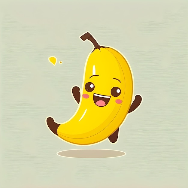 Ilustracja ikony banana w 2d