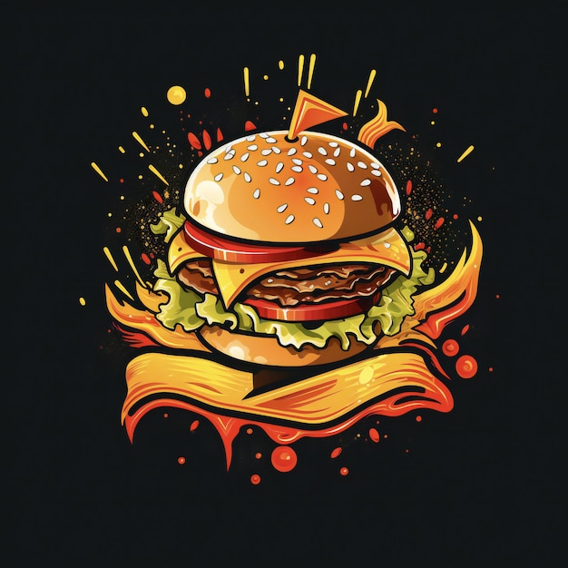 Zdjęcie ilustracja ikony logo fast food