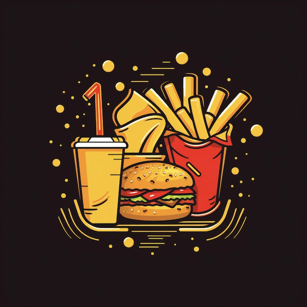 Ilustracja ikony logo fast food