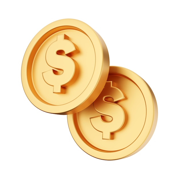 Ilustracja ikony monety 3D pieniędzy