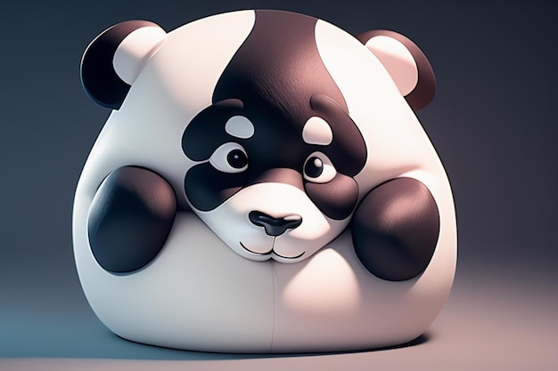 Ilustracja ikony pandy 3D C4D przedstawiająca realistyczne dzikie zwierzę chińskie urocze pandy