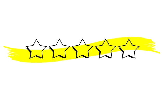 Ilustracja ikony pięciogwiazdkowej oceny