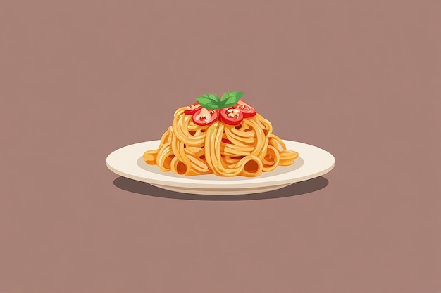 Ilustracja ikony wektorowej kreskówki spaghetti