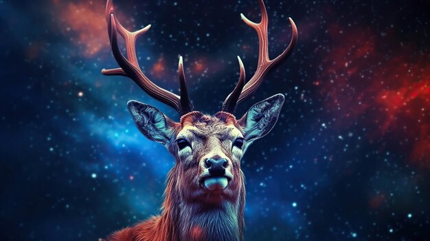 Ilustracja jelenia w magii cyfrowej jelenia wektora jelenia