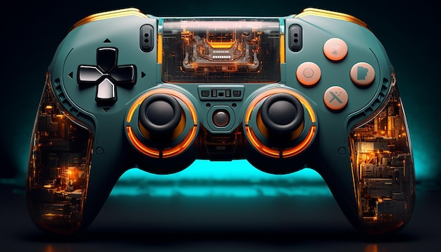 Ilustracja joysticka kontrolera gry Cyberpunk gamepad