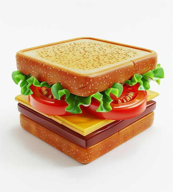 Ilustracja kanapki z serem i pomidorami