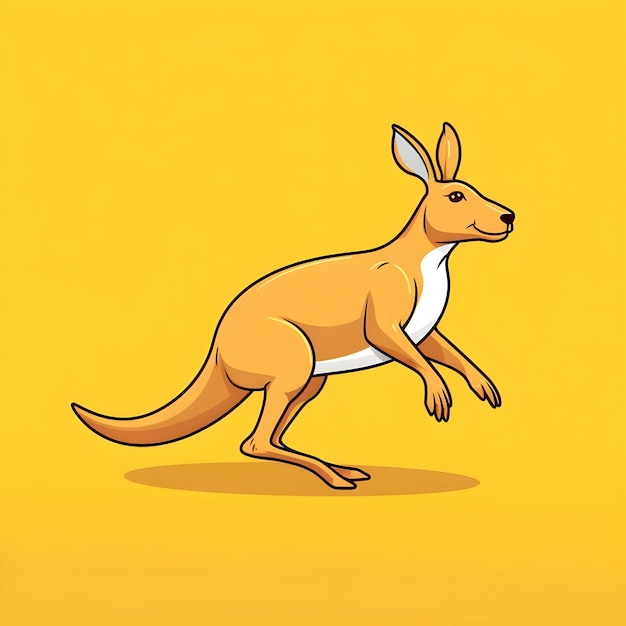 Zdjęcie ilustracja kangura na kartce z kreskówkami