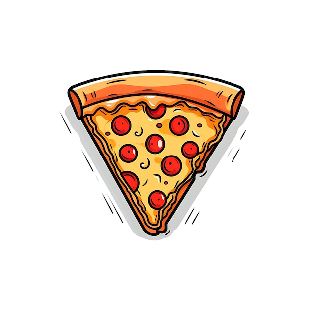 Ilustracja kawałka pizzy na białym tle