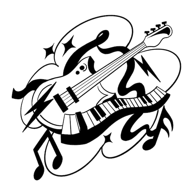 Ilustracja klawiatury gitarowej Png przezroczysty tło