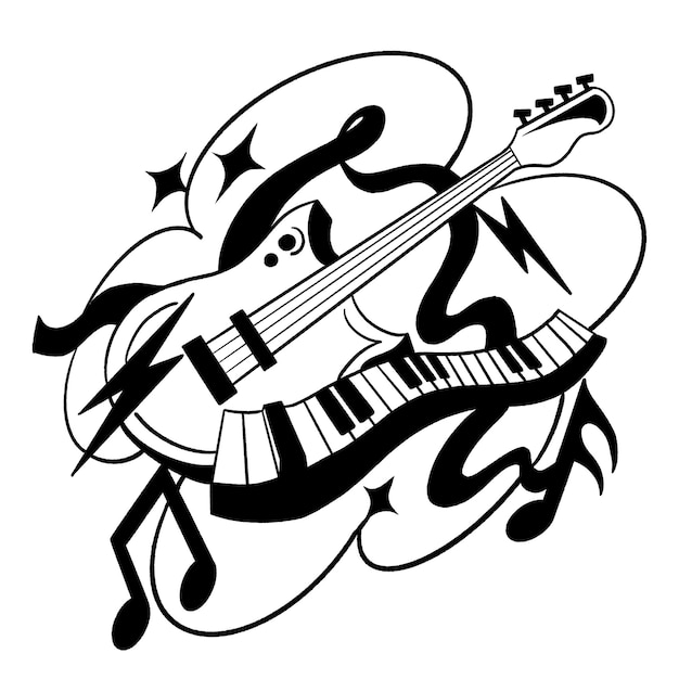 Ilustracja klawiatury gitarowej Png przezroczysty tło