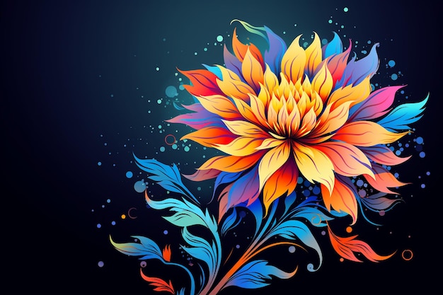 Ilustracja kolorowe kwiaty