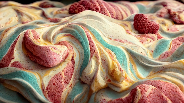 Ilustracja kolorowe lody ciasto bliska tekstury stylizowane tło. Abstrakcyjne krzywe, wzgórza.