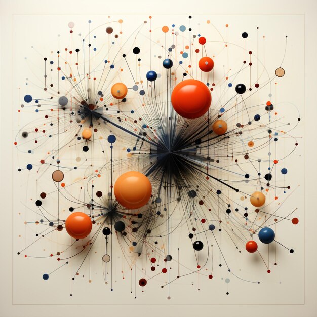 Zdjęcie ilustracja kolorowy wykres sieci generatywna sztuczna inteligencja