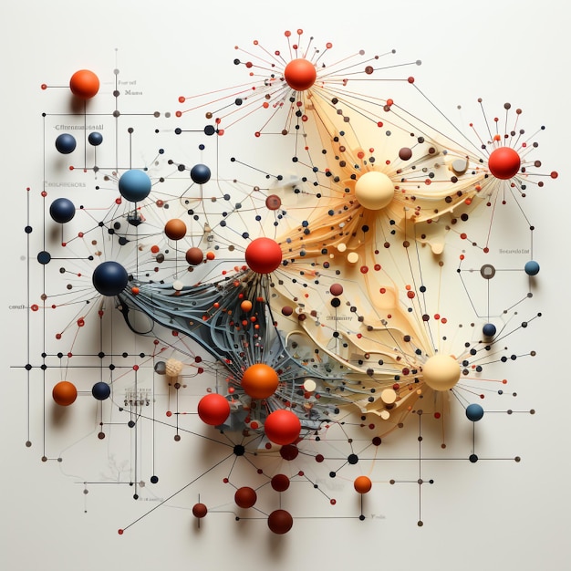 Zdjęcie ilustracja kolorowy wykres sieci generatywna sztuczna inteligencja
