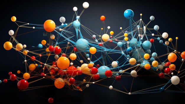 ilustracja kolorowy wykres sieci Generatywna sztuczna inteligencja