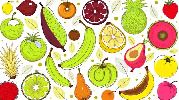 Ilustracja kolorowych owoców