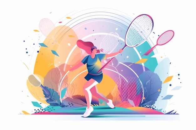 Zdjęcie ilustracja koncepcja badmintona