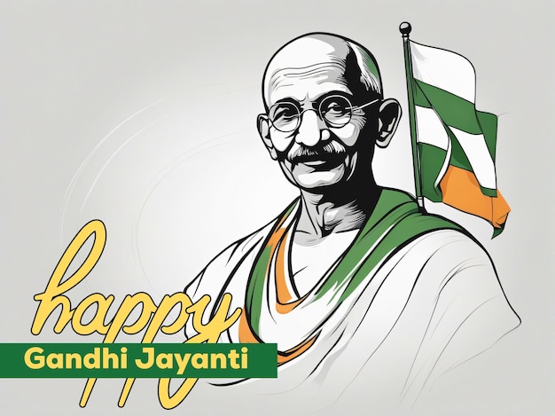 Ilustracja koncepcja flagi indyjskiej Mahatmy Gandhiego Jayanti