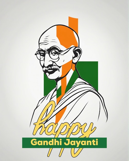 Ilustracja koncepcja flagi indyjskiej Mahatmy Gandhiego Jayanti