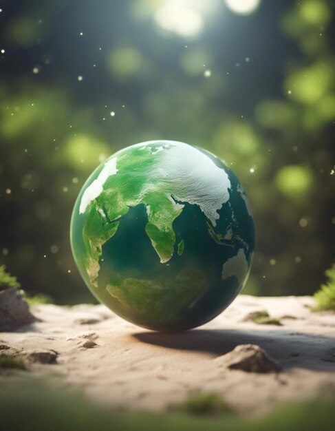 Ilustracja koncepcji Dnia Ziemi zielonej planety
