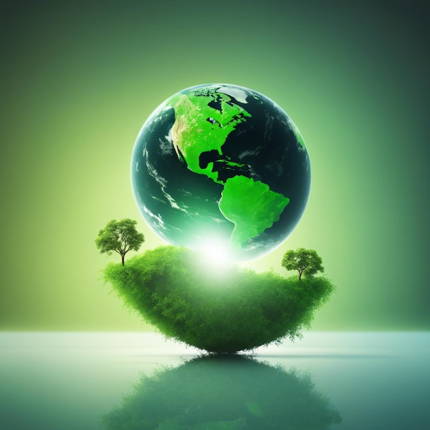 Ilustracja koncepcji Dnia Ziemi zielonej planety