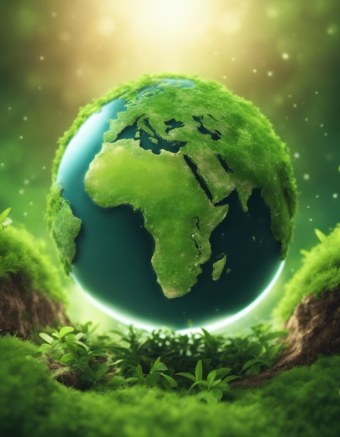 Zdjęcie ilustracja koncepcji dnia ziemi zielonej planety