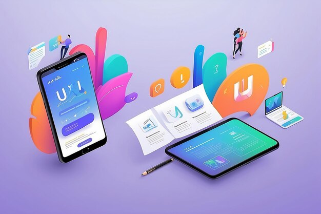 Ilustracja koncepcji różnic Uiux