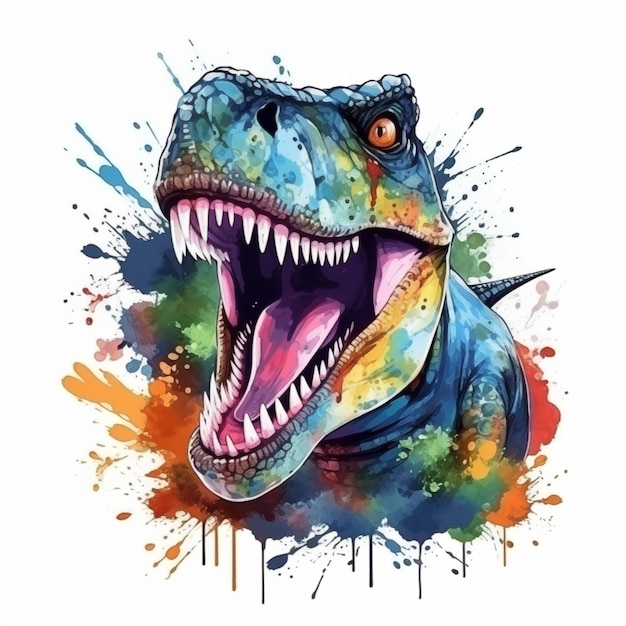 Zdjęcie ilustracja koszulki dinosaur vector print design