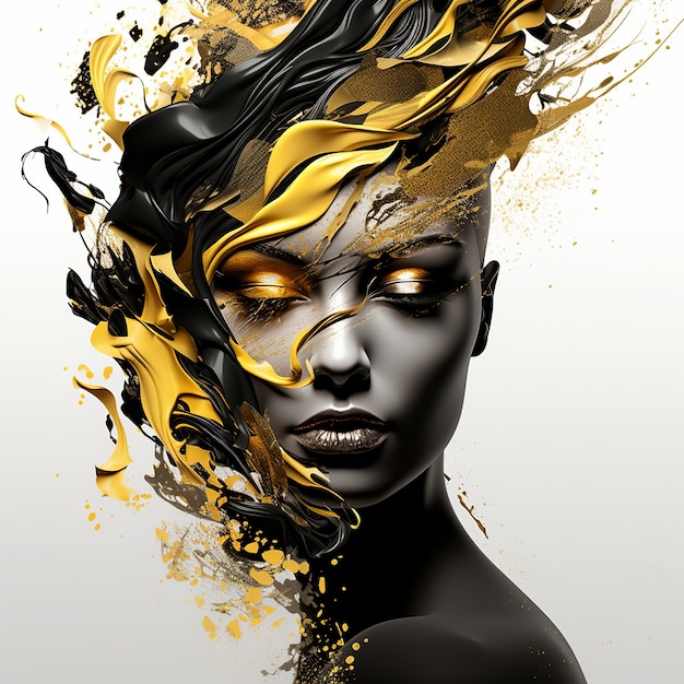 ilustracja kreatywności projektanta graficznego czarno-złota