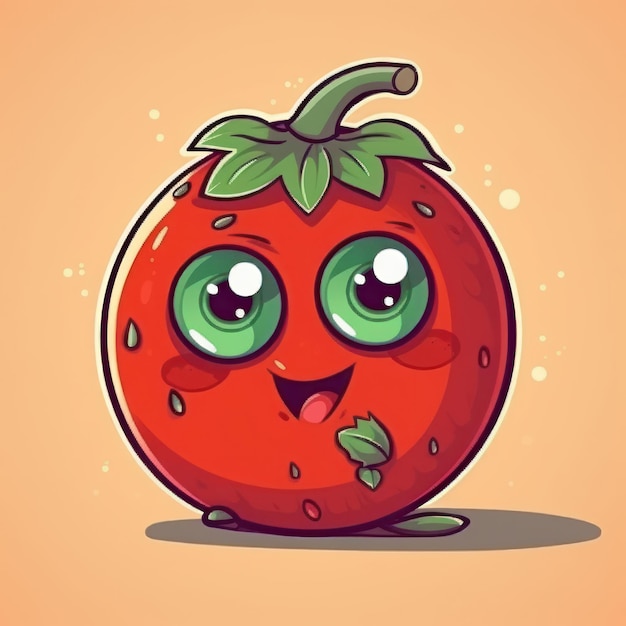 Ilustracja kreskówka czerwonego pomidora