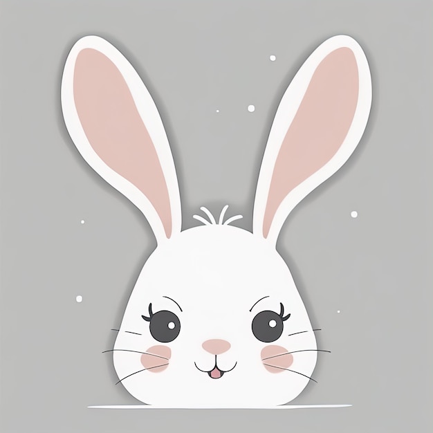 ilustracja kreskówka ładny króliksłodki królik z dużymi oczami ilustracja wektorowa królika z bułką