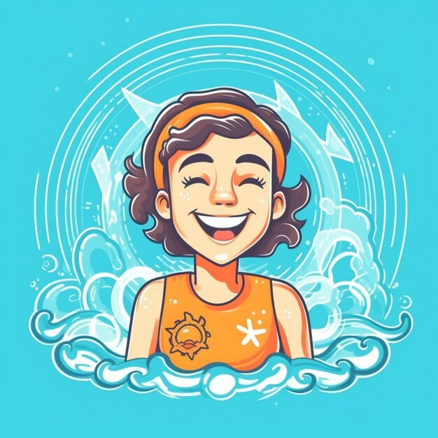 ilustracja kreskówka pływanie dla dzieci