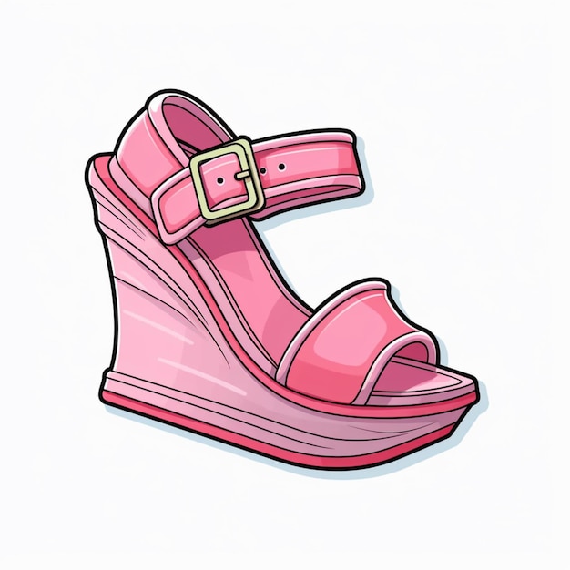 Ilustracja kreskówka z różowym zaklinowanym butem z generatywną klamrą ai
