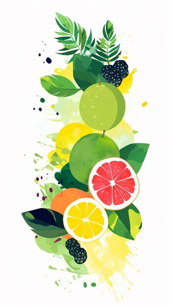 ilustracja kreskówki Abstrakcyjny plakat owocowy