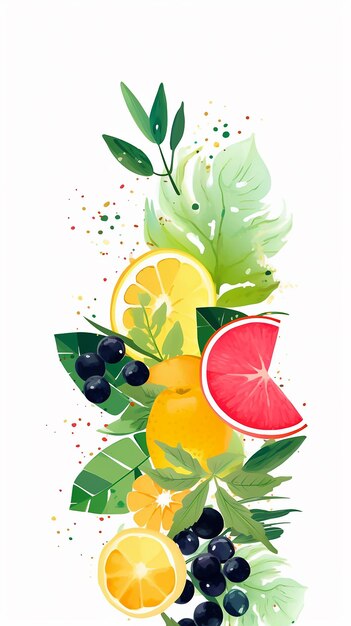 ilustracja kreskówki Abstrakcyjny plakat owocowy