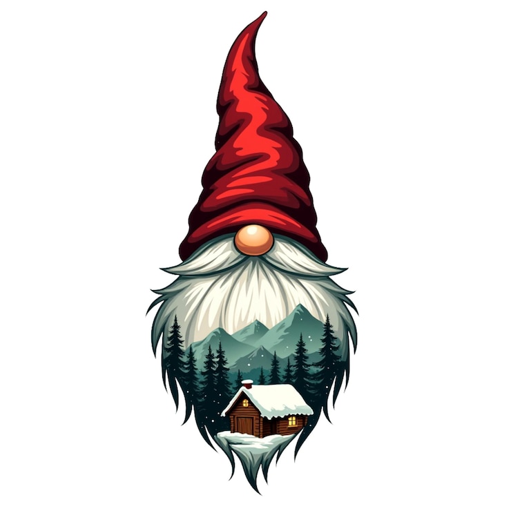 Zdjęcie ilustracja kreskówki gnom świętego mikołaja clipart