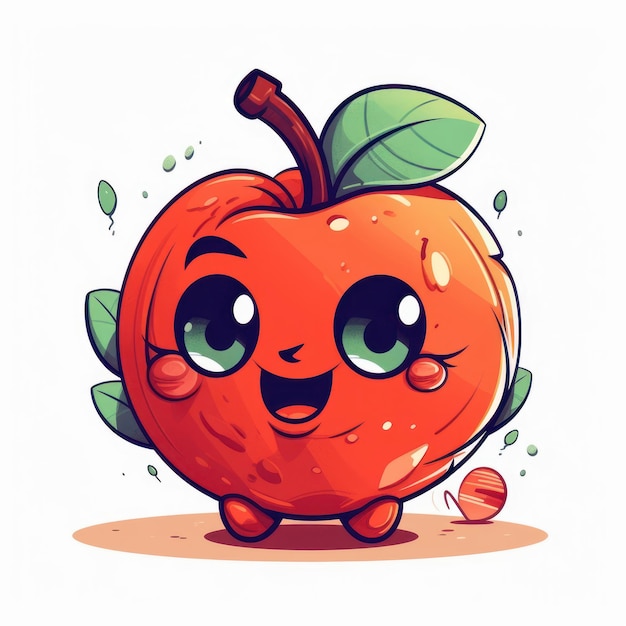 Ilustracja kreskówki o jabłku
