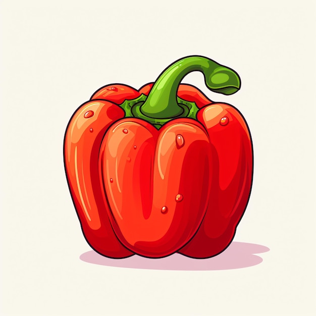 Ilustracja kreskówki o świeżych warzywach capsicum