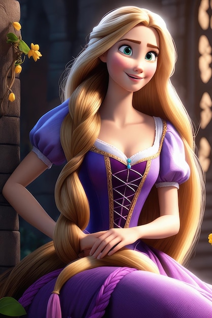 Ilustracja księżniczki Rapunzel