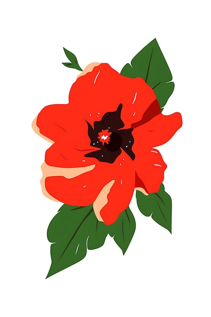 Ilustracja kwiat z żywym schematem kolorów Kwiat pędzla olejnego