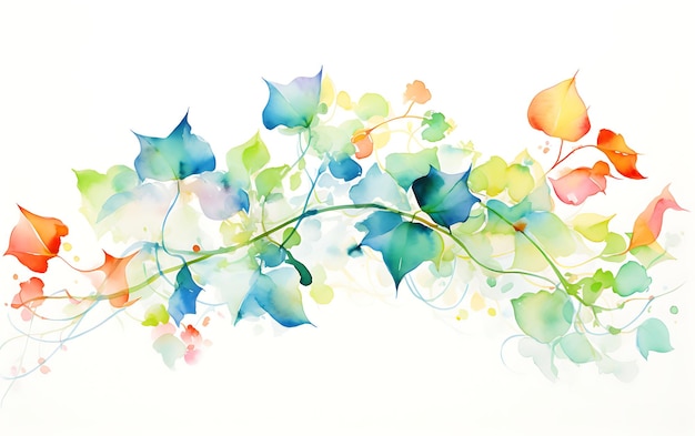 Ilustracja kwiatu bluszczu z żywym schematem kolorów Kwiat pędzla farby olejnej