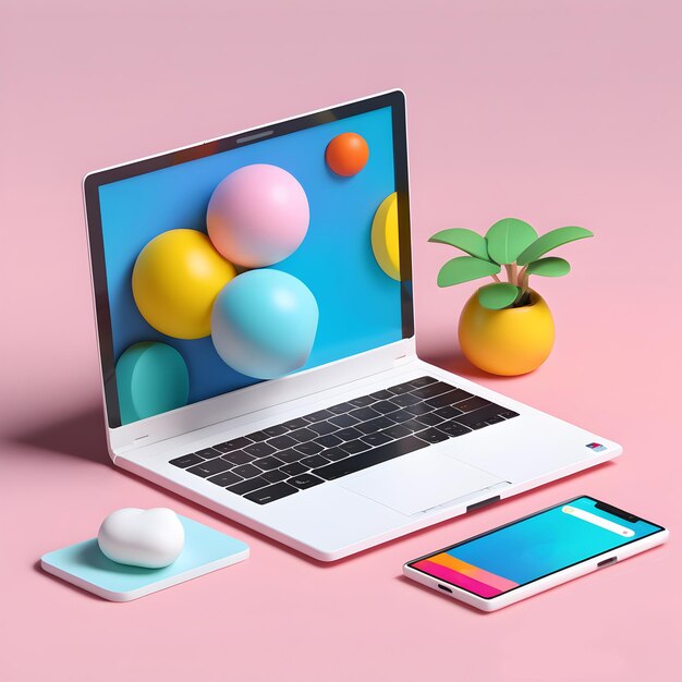 Ilustracja laptopa 3D